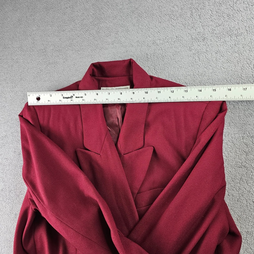 Dress Barn Blazer Jacket Women's 8 Maroon Stretch Long Sleeve Double Breasted - Picture 5 of 12